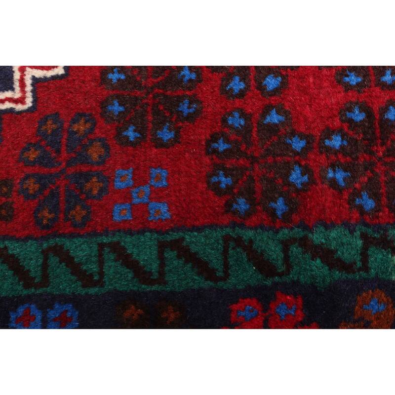 ECARPETGALLERY Hand-knotted Teimani Dark Red Wool Rug - 2'10 x 4'8
