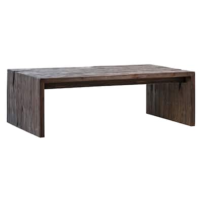 Evie Reclaimed Pine Waterfall Coffee Table, Espresso