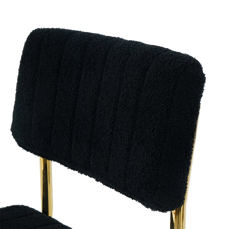 Fabric Light Luxury Dining Chair with Metal Legs(Set of 2) - N/A