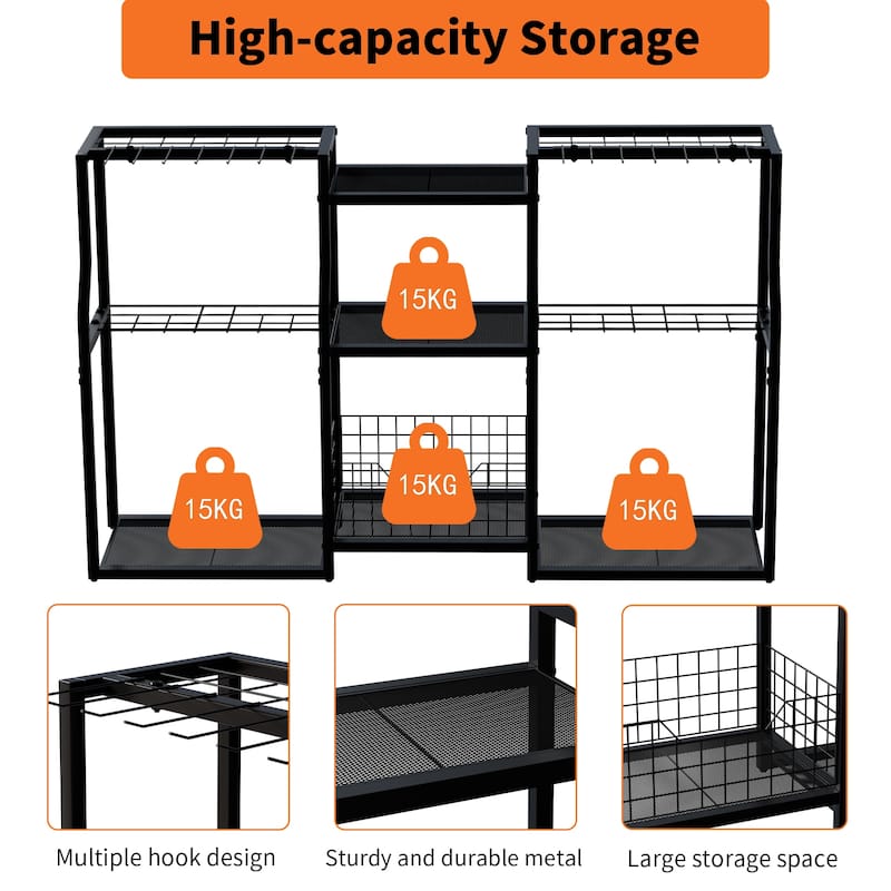 Freestanding Garden Tool Organizer Stand Workshop Garage Storage Rack with Slots