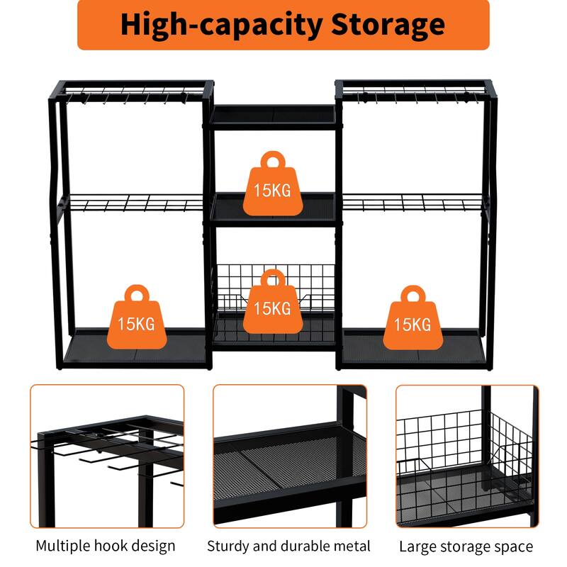 Garden Tool Organizer Stand Organization Yard Tool Racks with wheels