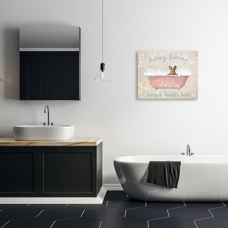 Stupell Every Bunny Loves Baths Canvas Wall Art Design By Susan Arnot