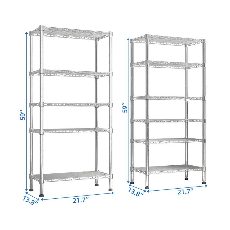 62.9''W Adjustable Storage Shelves NSF Wire Shelving Unit Multiple rows ...