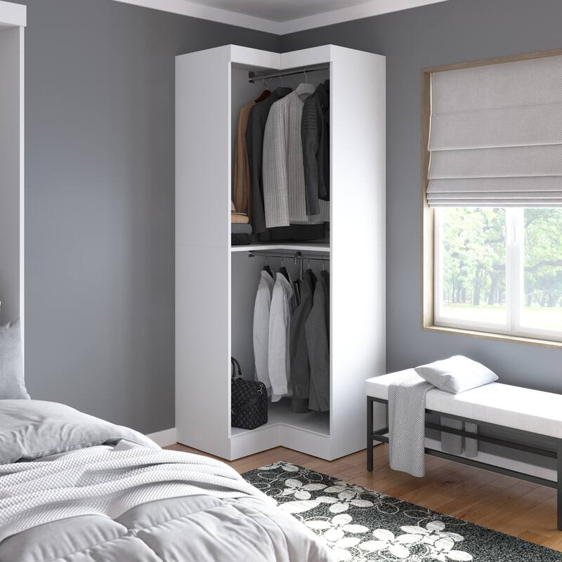 Pur 33W Corner Closet Organizer, Shelving Unit by Bestar - White