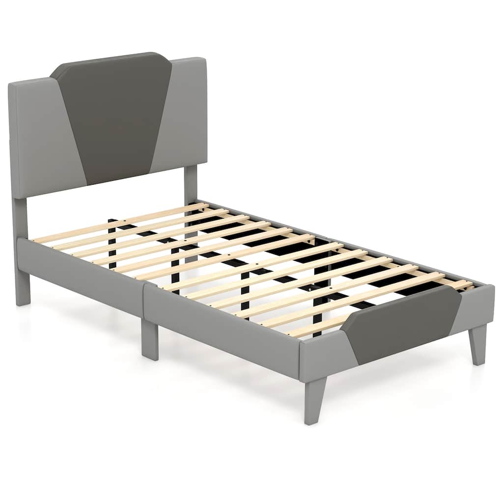 Modern Velvet Bed Frame with Anti-Slip Feet and Strong Slats