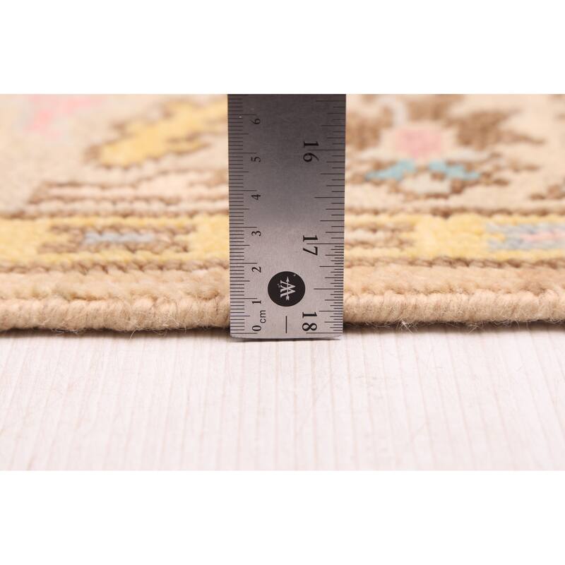 ECARPETGALLERY Hand-knotted Modern Oushak Tan Wool Rug - 3'1 x 12'2