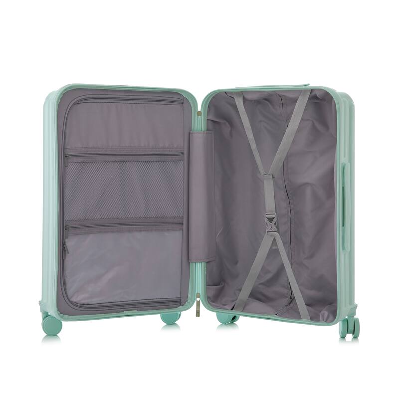 Carry on Hardshell 3 Piece ABS Luggage Set with Cup Holder & USB Port & Phone Holder
