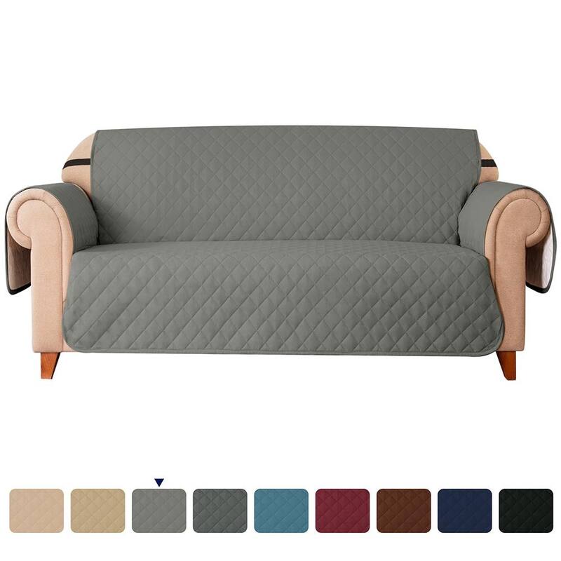 Subrtex Reversible Sofa Slipcover with Elastic Straps Furniture Protector for Pet