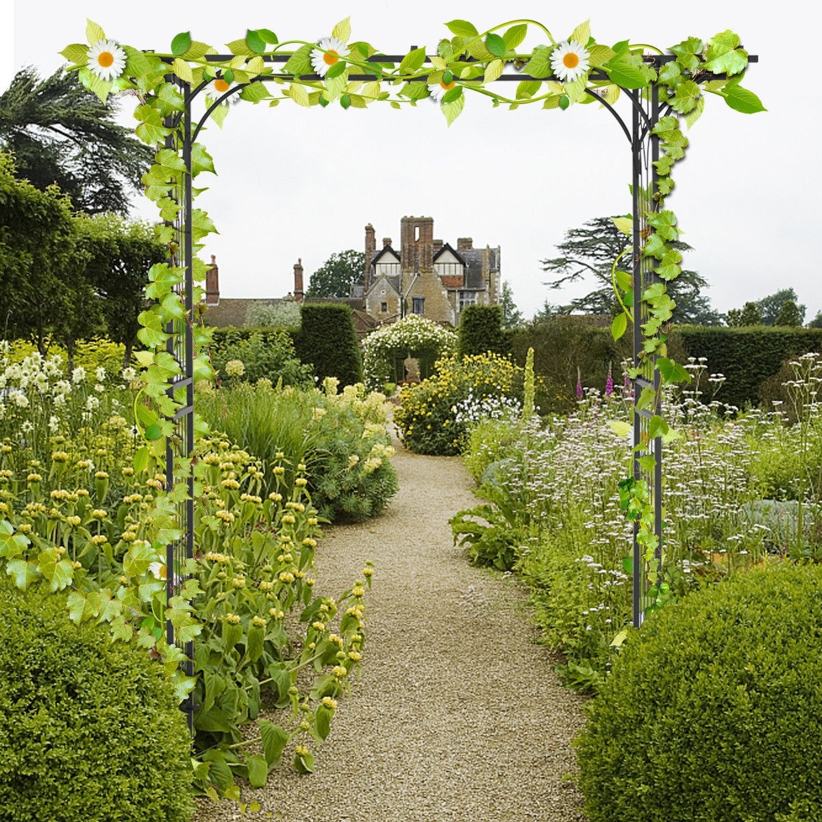 Trellis Rose Arch Planter Climbing Flowers Wooden Archway Pergola Outdoor Garden 