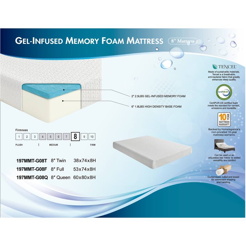 Nightheron 8-Inch Cool Gel-Infused Memory Foam Mattress