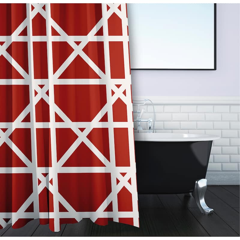 Trellis Geometric Print Shower Curtain (71 x 74)