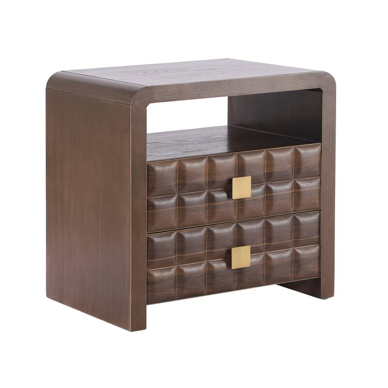 Christopher Knight Home - Walden Modern Wood Nightstand with Storage and Open Shelf