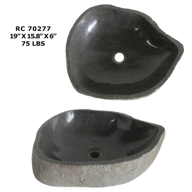 ROCK Unique Handcrafted River Stone Natural Bathroom Vessel Sink