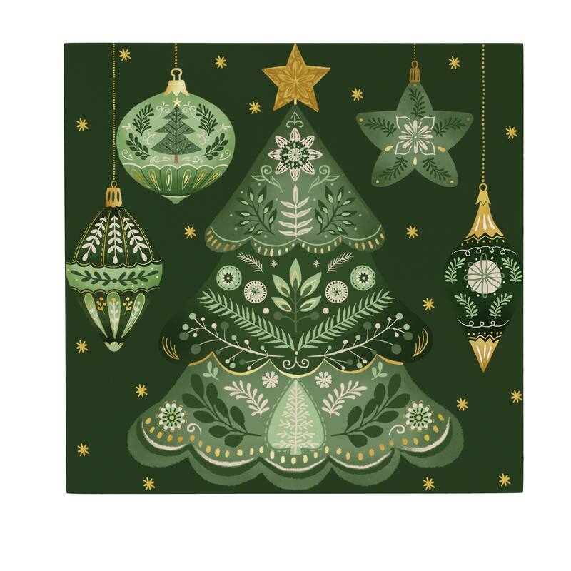Shades of Green Christmas Tree Wall Decor, 12" x 12"