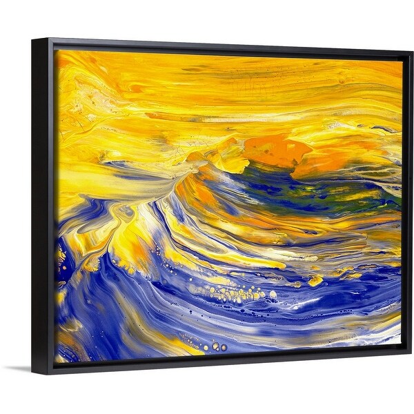 Shop Oil Painting In Yellow And Blue Colors Front View Black