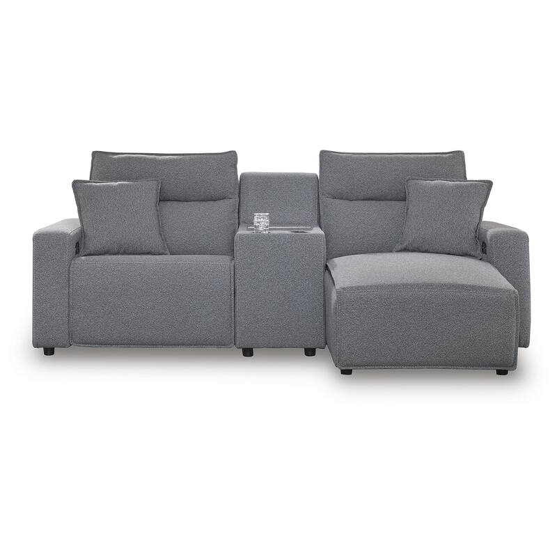 Signature Design by Ashley Modmax Gray 3-Piece Power Reclining Sectional with Chaise - 100" W x 63" D x 41" H
