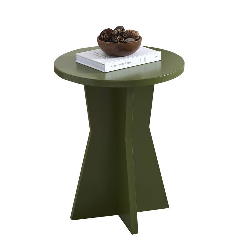 Adam Contemporary Wood Pedestal Accent Side Table