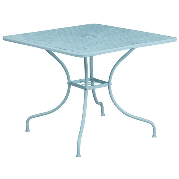 Westbury Square 35.5'' Sky Blue Steel Table for Patio/Bar ...