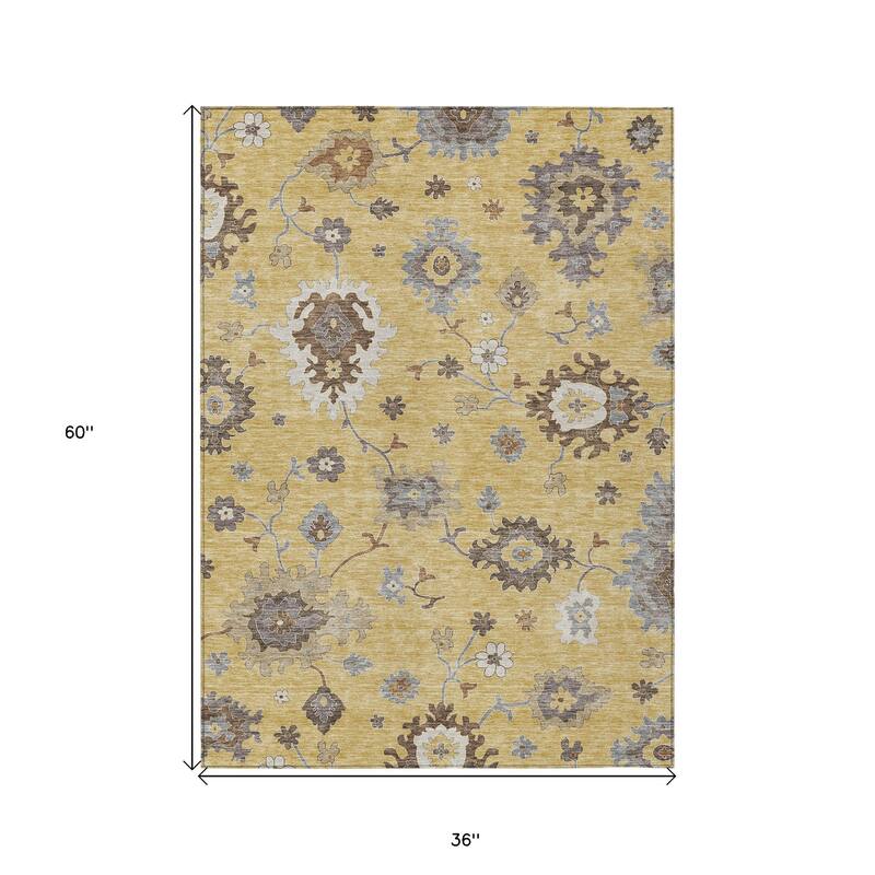 HomeRoots Floral Traditional Rectangle Outdoor Rug