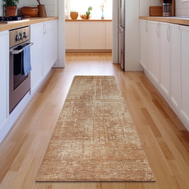 Premium Washable Super Soft Abstract Ombre Mayfield Rug - Terracotta - 2' 3" x 7' 6" - Runner