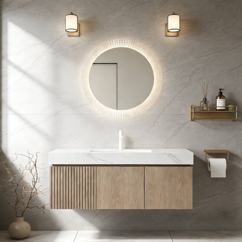 Floating Storage Bathroom Vanity with 1 Pre-drilled Faucet Hole