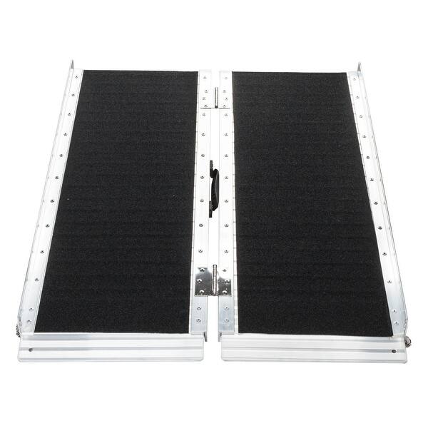 slide 7 of 6, 3ft Wheelchair Ramp Aluminum Folding Mobility Scooter Portable Non-Slip - N/A Black