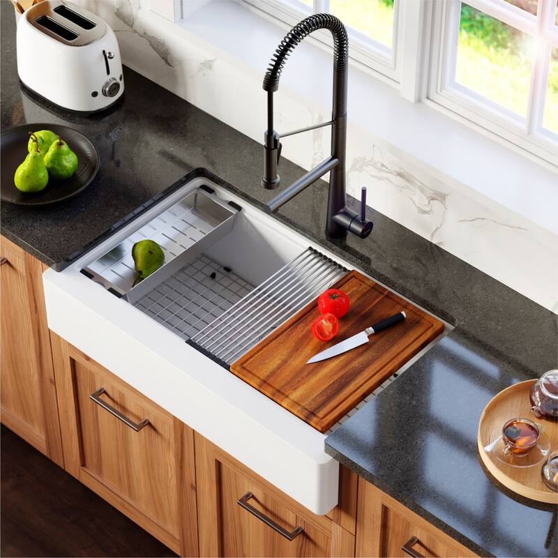 Karran USA QARWS-740 Quartz QARWS Series 34" Farmhouse Single Basin