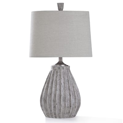 StyleCraft Arther Stone Gray Stone Painted Resin Table Lamp