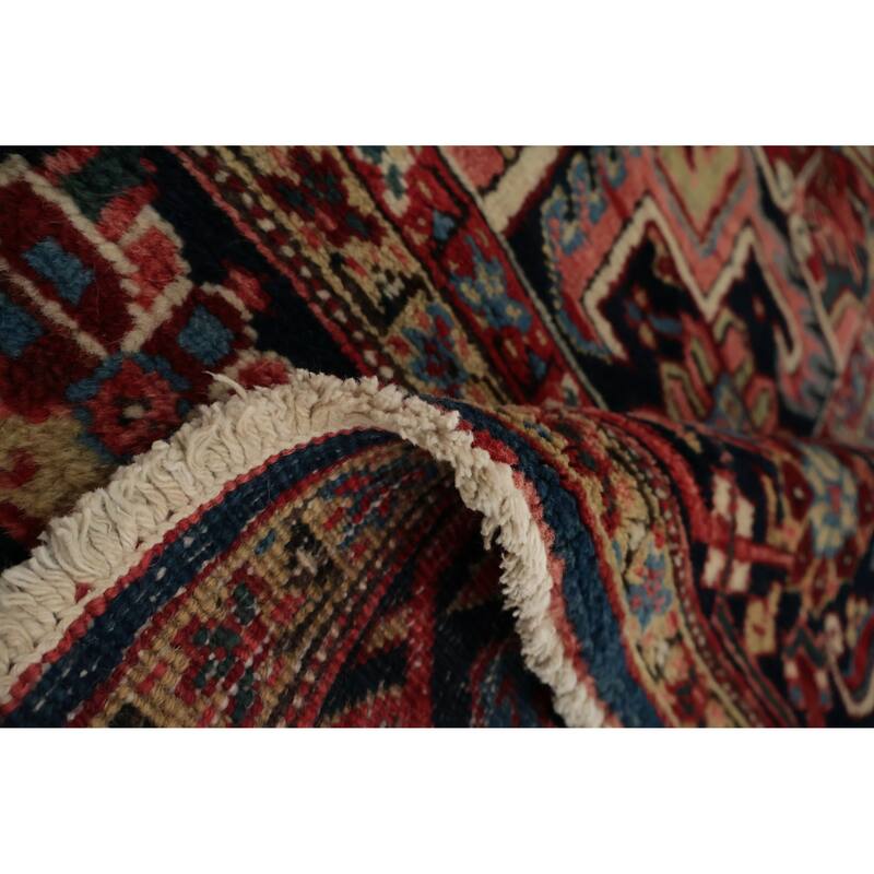 Hand Knotted Oriental 100% Wool Carpet Traditional Medallion Red Heriz (serapi) Area Rug - 13' 7'' X 10' 7''