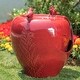 preview thumbnail 14 of 22, Glitzhome 20-Inch Red/ Blue Two Birds Embossed Pattern LED Ceramic Pot Fountain