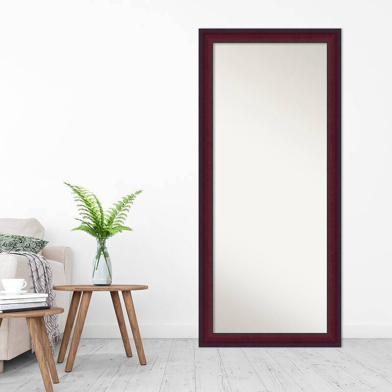 Canterbury Cherry Non-Beveled Wood Framed Full-Length Floor Leaner Mirror - Canterbury Cherry - Glass Size 24x60