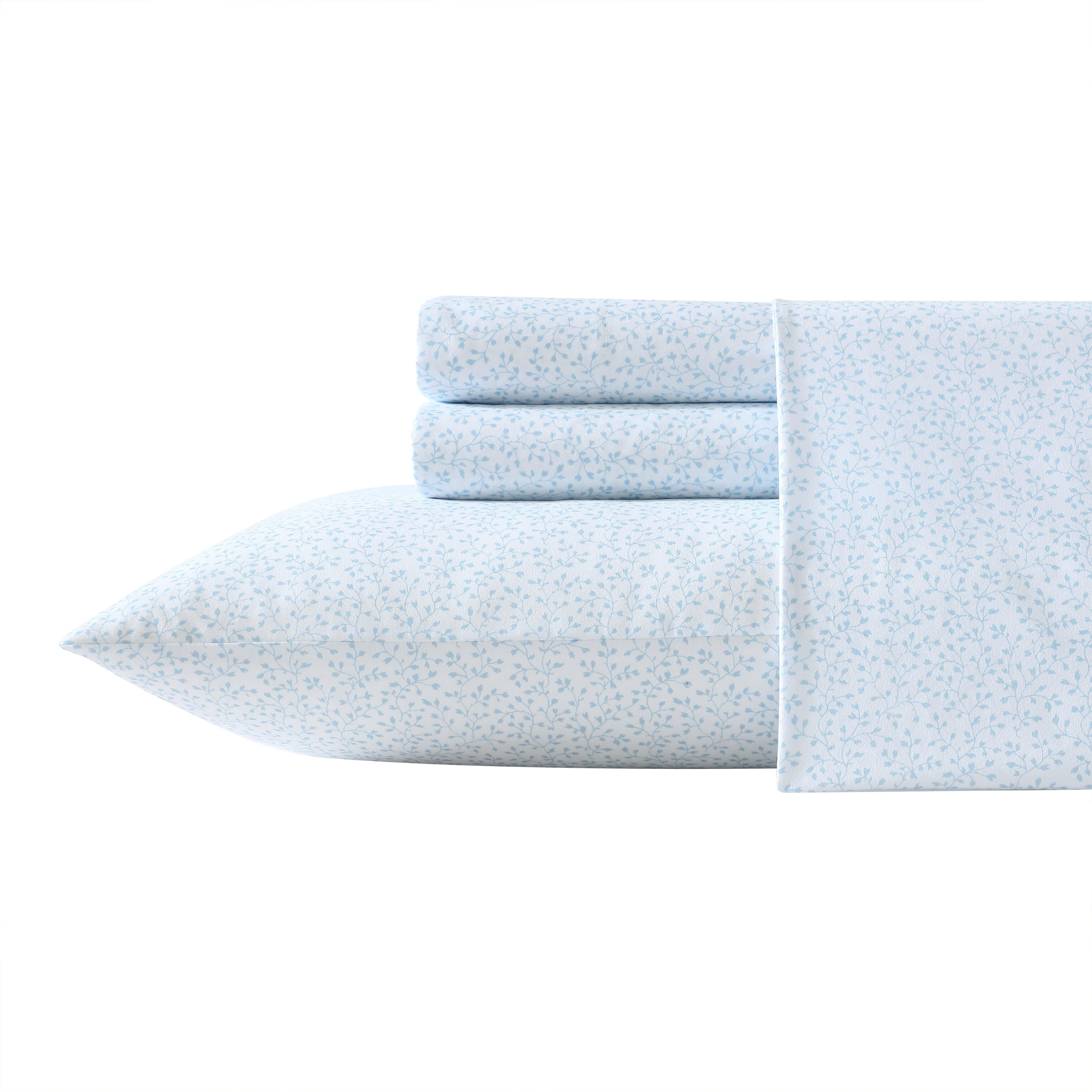 Laura Ashley Anja Textured Toile Reversible Blue Comforter Bonus