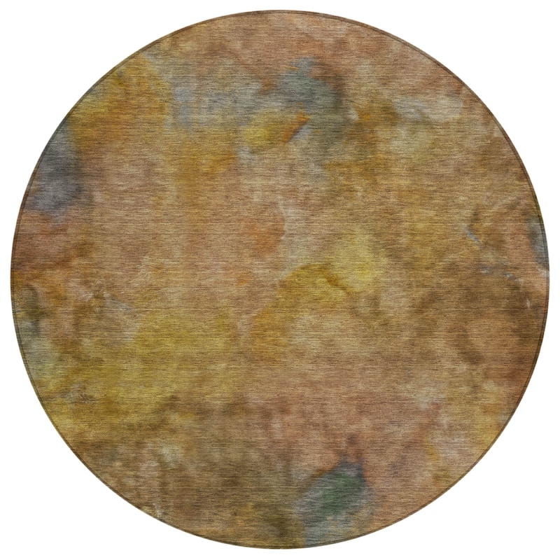 Machine Washable Indoor/ Outdoor Abstract Contemporary Chantille Rug