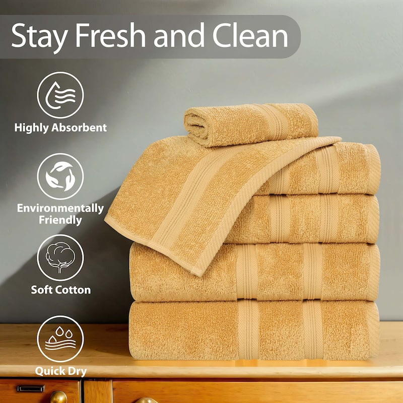 Superior Smart Dry Zero Twist Cotton Hand Towels, Set of 6