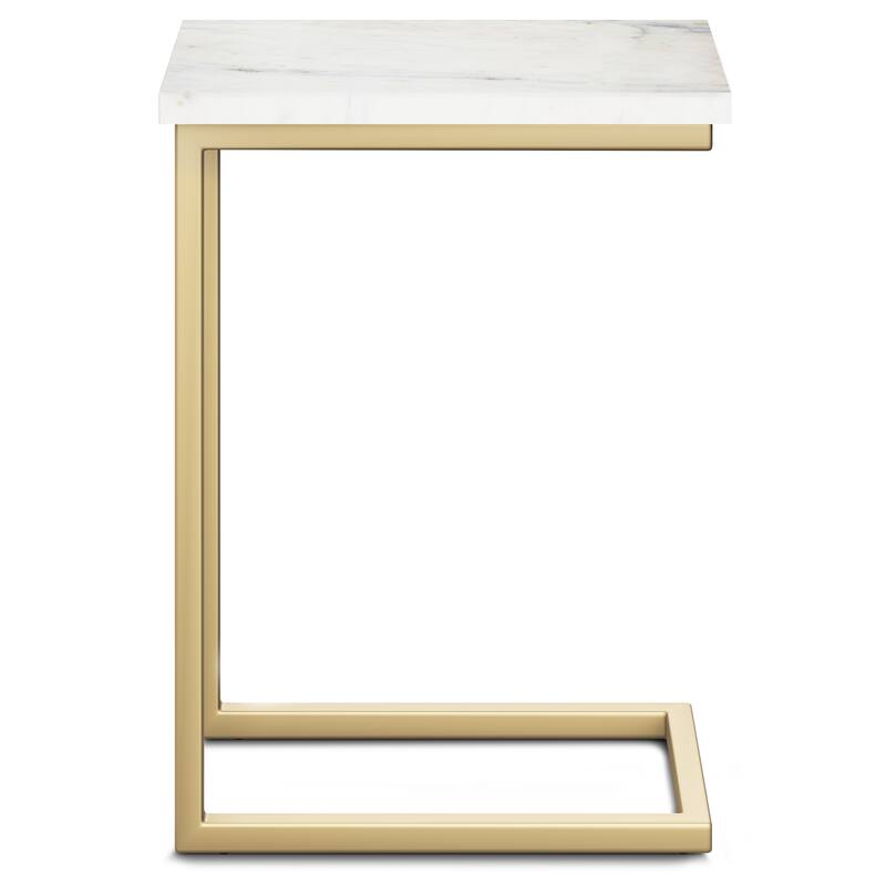 WYNDENHALL Rhonda 18 inch Wide Solid Metal Industrial C Side Table - 18 W x 10 D x 24 H