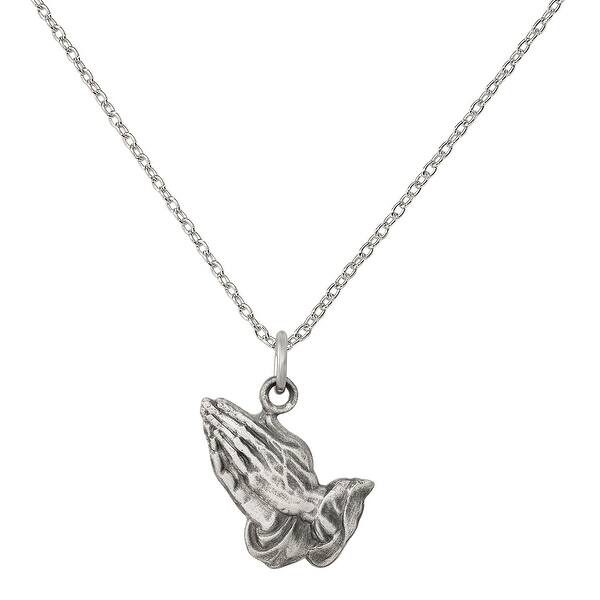 Sterling Silver Antiqued Praying Hands Charm Sterling Silver Antiqued Praying Hands Charm