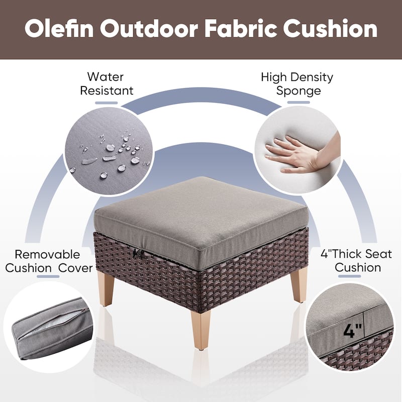 Gymojoy 3 Piece Patio Loveseat Sofa with Ottoman