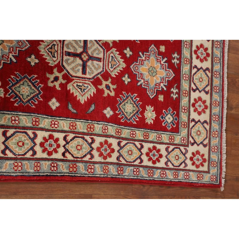 Red Kazak Foyer Rug Hand-Knotted Oriental Accent Wool Carpet - 2'8" x 3'11"