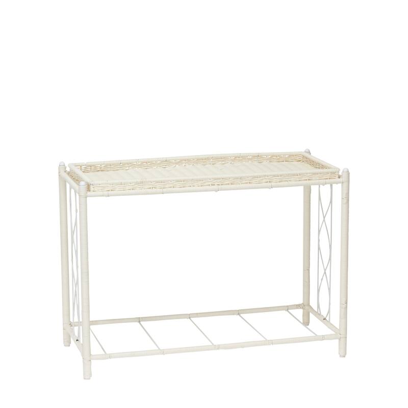 Household Essentials Raised 2-Tier Plant Stand with 2 Interchangeable Shelves