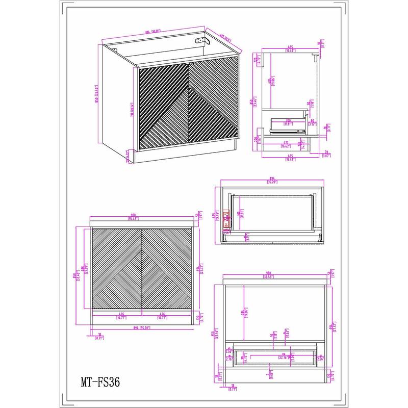 Milano 30" Freestanding Bathroom Vanity with White Acrylic Sink