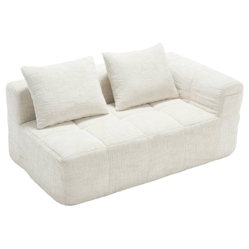 Chenille Loveseat Sofa, Minimalist Modular Sleeper for Living RoomS