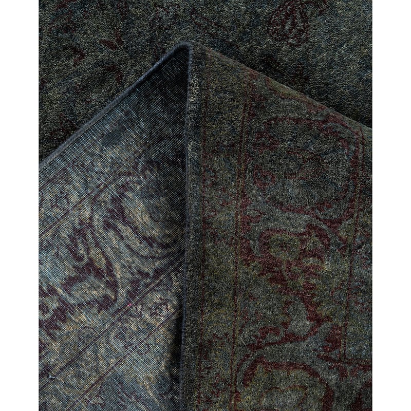 Overdyed One-of-a-Kind Hand-Knotted Area Rug - Gray - 4' 3" x 6' 3"