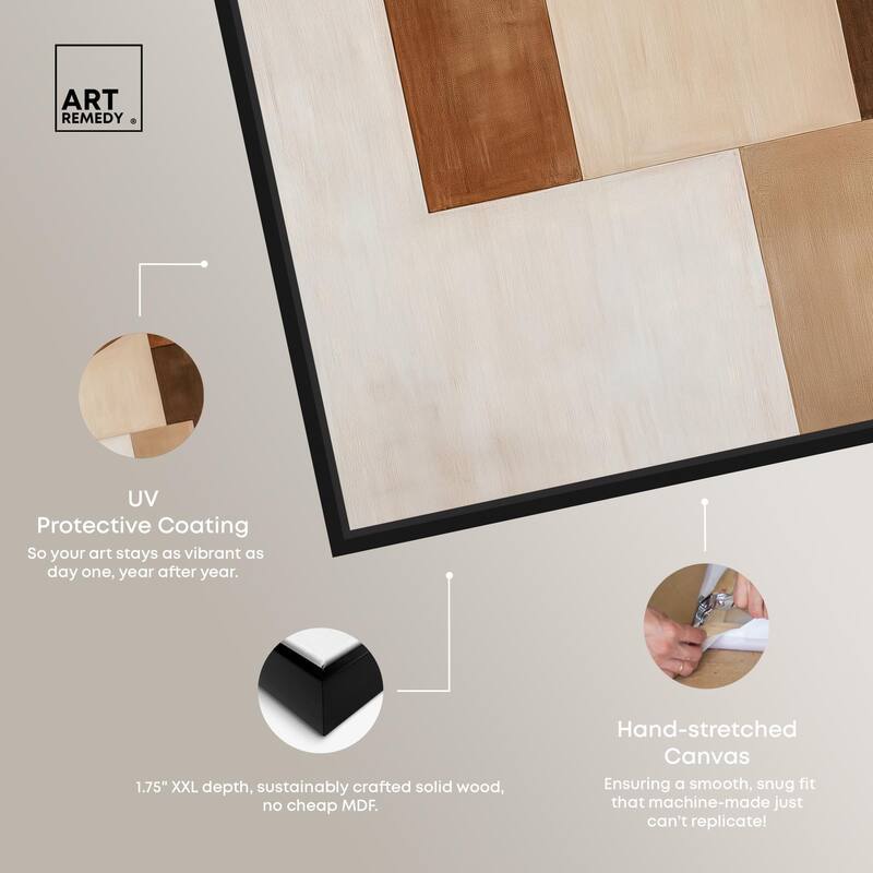 Cream and Brown Panels I Canvas by Art Remedy