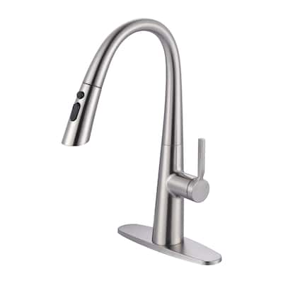 WOWOW 17.7 in. Single Handle Pull Down Sprayer Kitchen Faucet