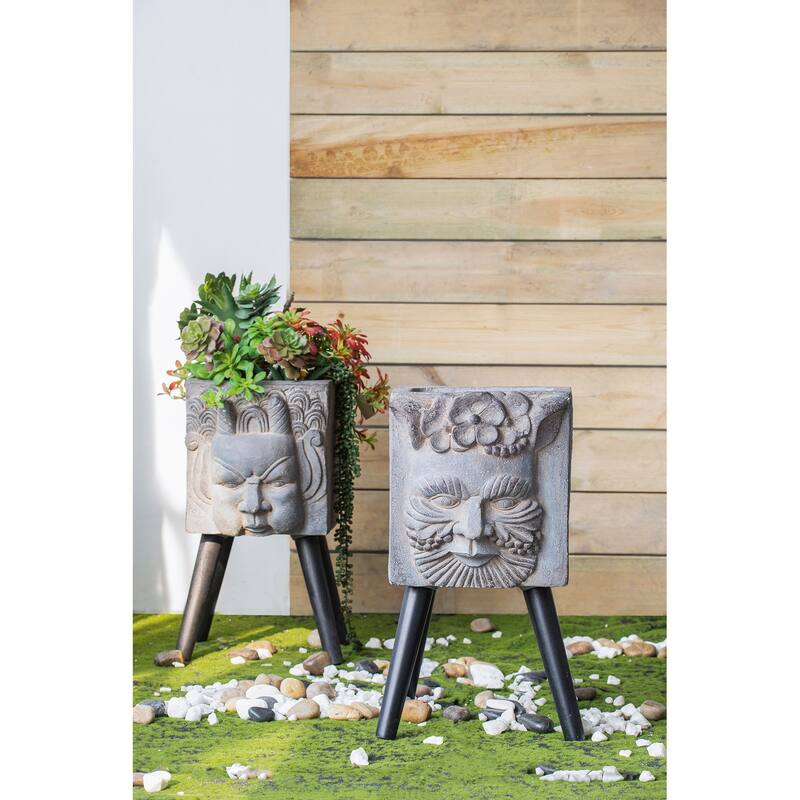 11" x 13" x 22" Greek God Statue Planter with Legs