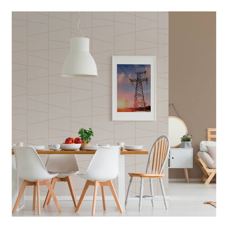 Brewster Fairmont Eggshell Deco Fracture Wallpaper - 20.5 x 396 x 0.025