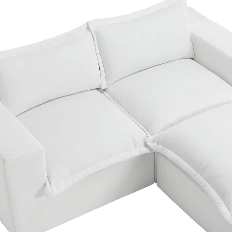 Chenille No Assembly Modular Sectional Sofa Cloud Couch with Ottoman