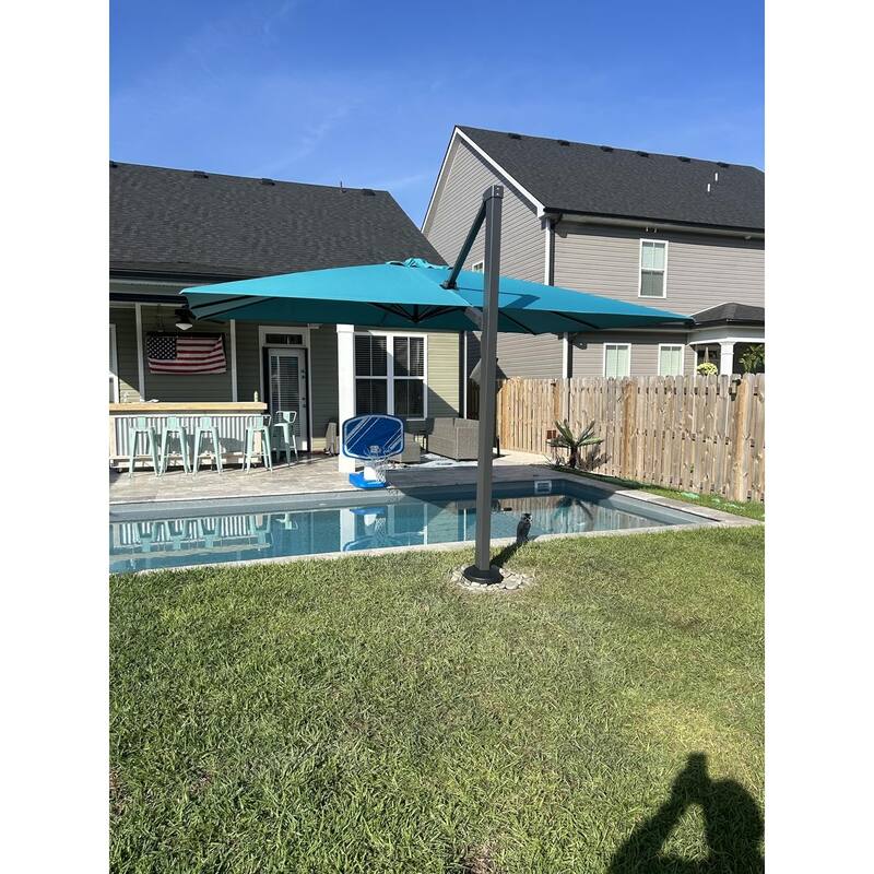 PURPLE LEAF Extra Large Premium Patio Cantilever Umbrella with 360-degree Rotation Big Size