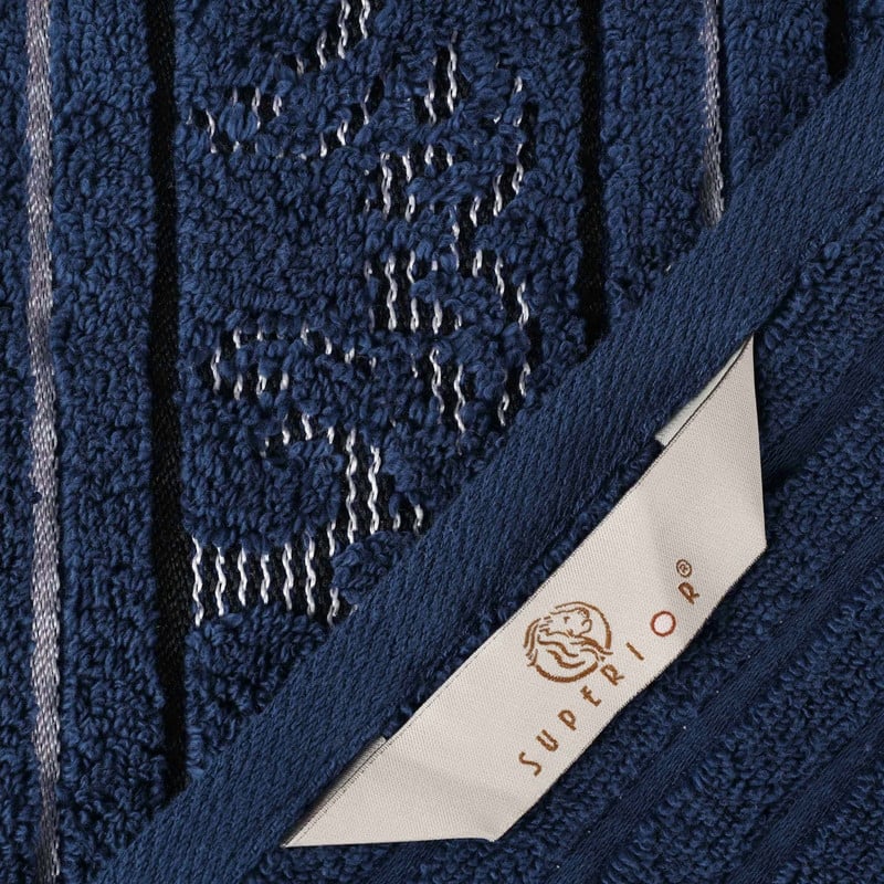 Superior Sadie Zero Twist Cotton Solid and Floral 6 Piece Towel Set