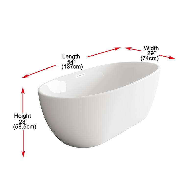 Adler Soaking Bathtub in Glossy White
